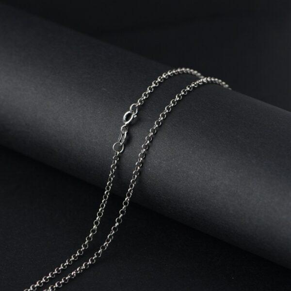 s925 sterling silver rolo chain necklace, oxidized silver chain necklace