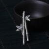 s925 sterling silver bamboo barnch shape brooch, nice silver bamboo pin