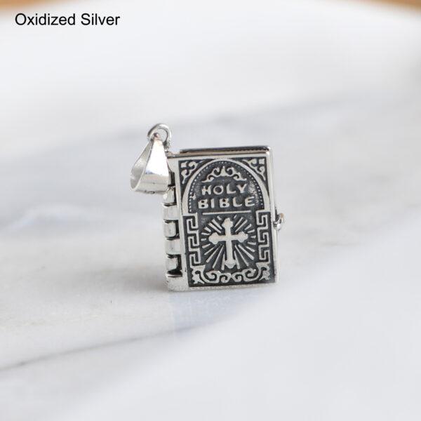 s925 sterling silver bible book pendant, golden bible book pendant - Image 4