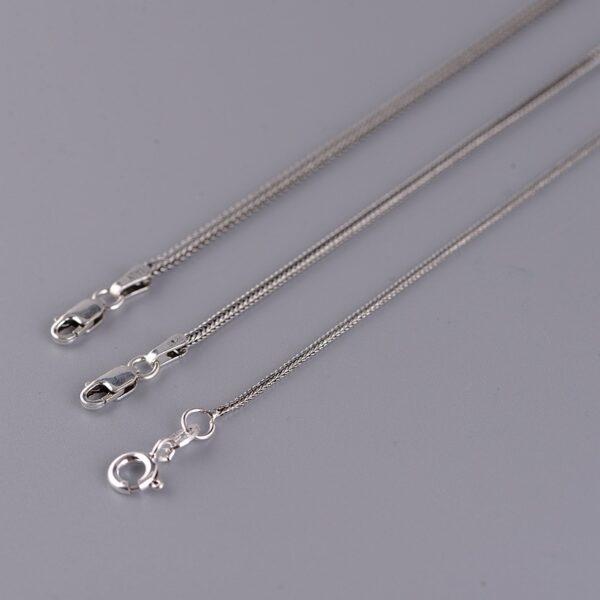 s925 sterling silver chopin chain necklace, oxidized silver foxtail necklace - Image 2