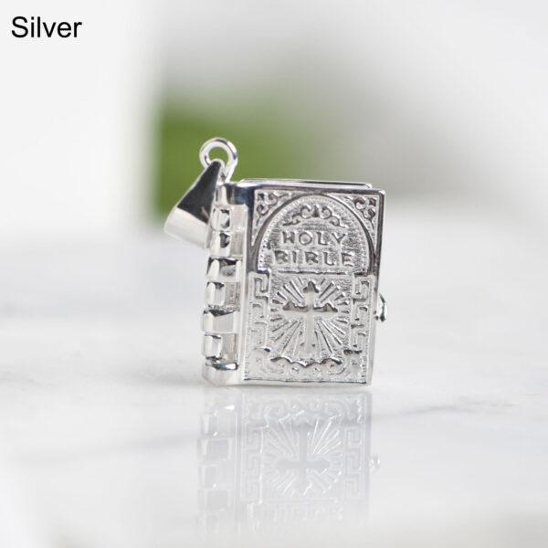 s925 sterling silver bible book pendant, golden bible book pendant - Image 5