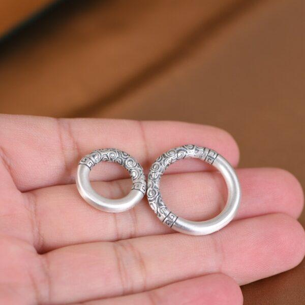 s990 fine silver retro cloud ring pendant, silver ring pendant - Image 2