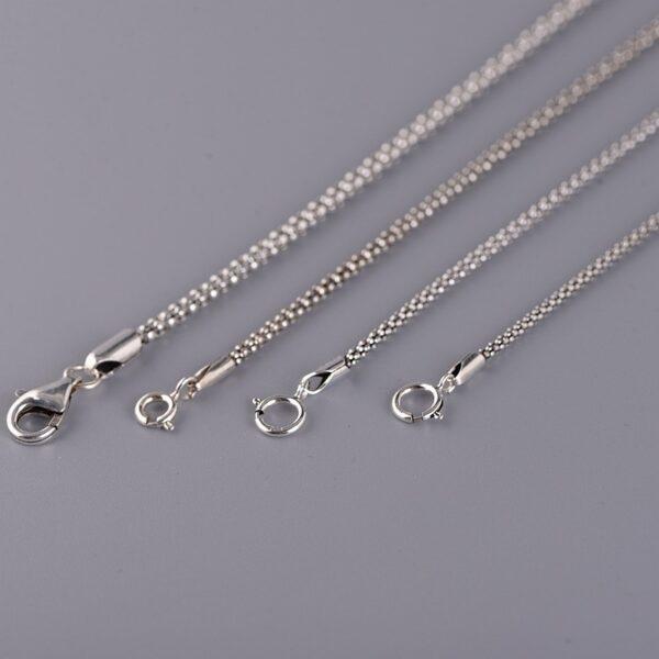 s925 sterling silver popcorn chain necklace, oxidized silver necklace - Image 2