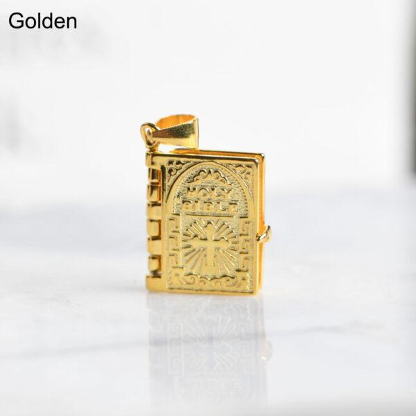 s925 sterling silver bible book pendant, golden bible book pendant - Image 6