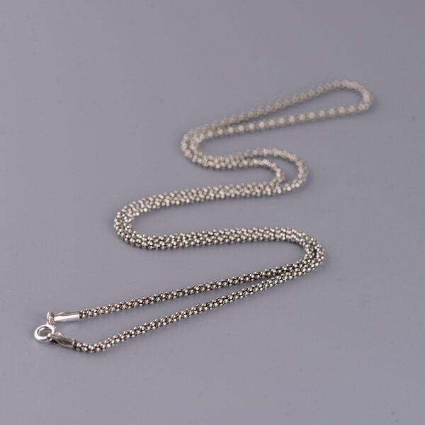 s925 sterling silver popcorn chain necklace, oxidized silver necklace - Image 4