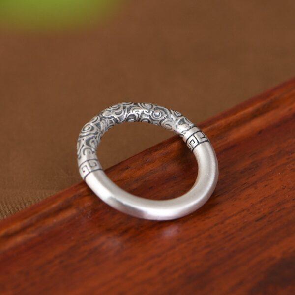 s990 fine silver retro cloud ring pendant, silver ring pendant - Image 5