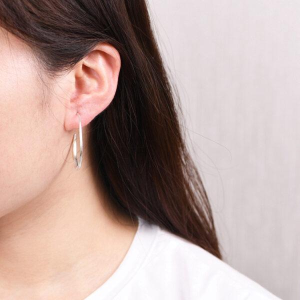 s999 fine silver simple hoop earrings, a pair silver hoop earrings - Image 5