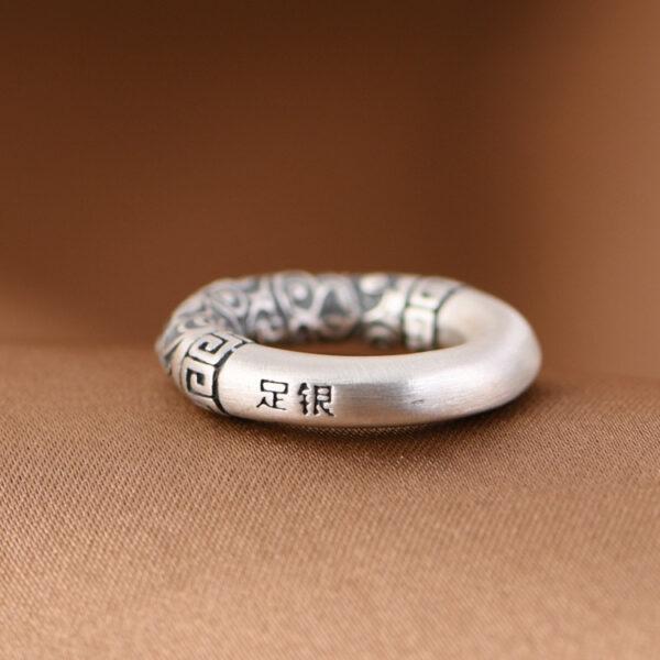 s990 fine silver retro cloud ring pendant, silver ring pendant - Image 6