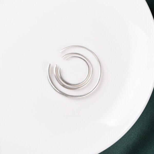 s999 fine silver simple hoop earrings, a pair silver hoop earrings - Image 7