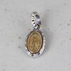 Jesus pendant, oval pendant, oxidized s925 sterling silver pendant