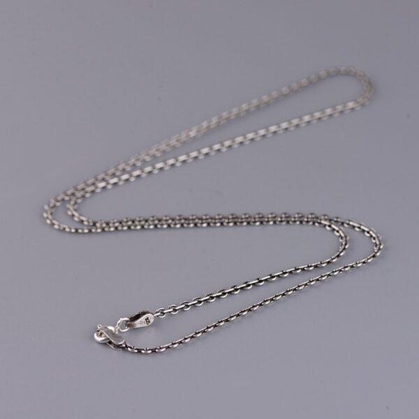 s925 sterling silver cable chain necklace, oxidized silver cable necklace - Image 2
