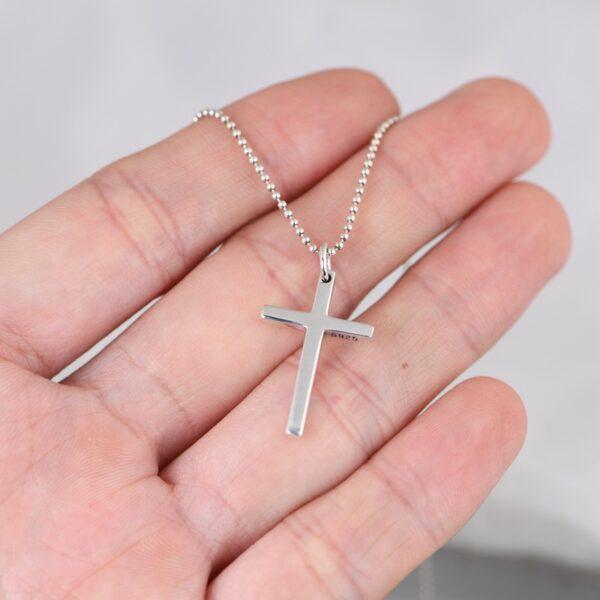 simple cross pendant, s925 sterling silver pendant - Image 2
