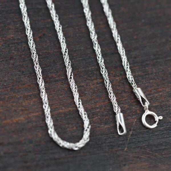 s925 sterling silver rope chain necklace, oxidized silver rope necklace - Image 3