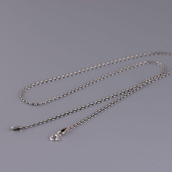 s925 sterling silver cable chain necklace, oxidized silver cable necklace - Image 3