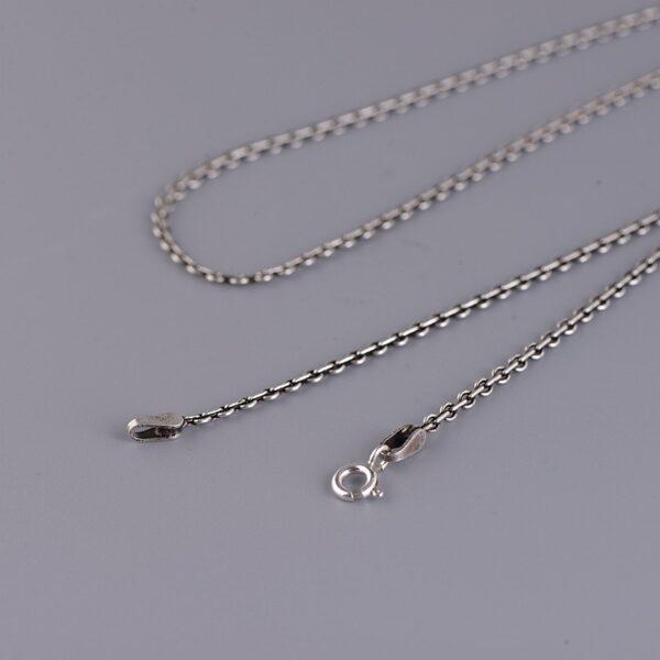 s925 sterling silver cable chain necklace, oxidized silver cable necklace - Image 4