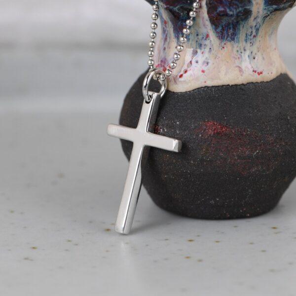 simple cross pendant, s925 sterling silver pendant - Image 4