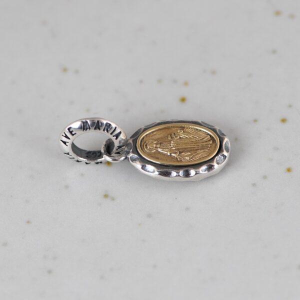 Jesus pendant, oval pendant, oxidized s925 sterling silver pendant - Image 4