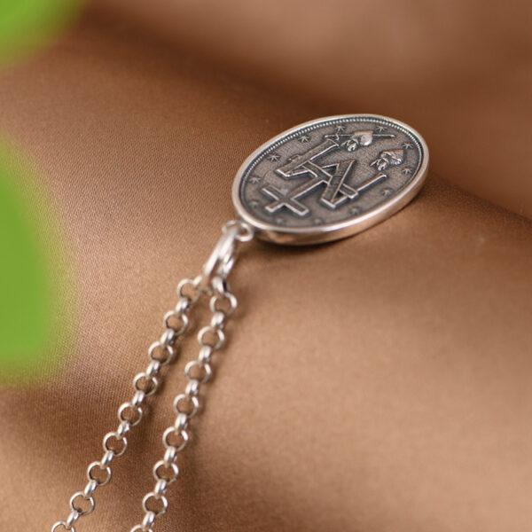 s925 sterling silver Jesus pendant, oval shape silver pendant - Image 5