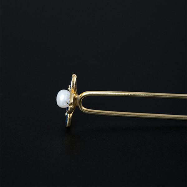 plum bossom hairpin, flower hairpin, silver hairpin, blue hairpin, enamel hairpin, s925 sterling silver, hair fork - Image 5