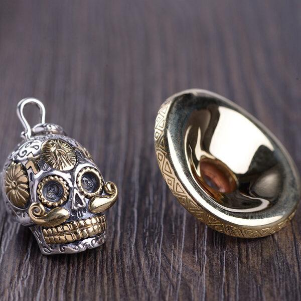 skull pendant, oxidized s925 sterling silver pendant - Image 5