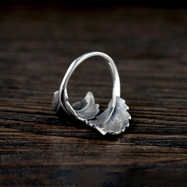 leaves ring, silver ring, open ring, adjustable ring, s925 sterling silver ring - Image 7